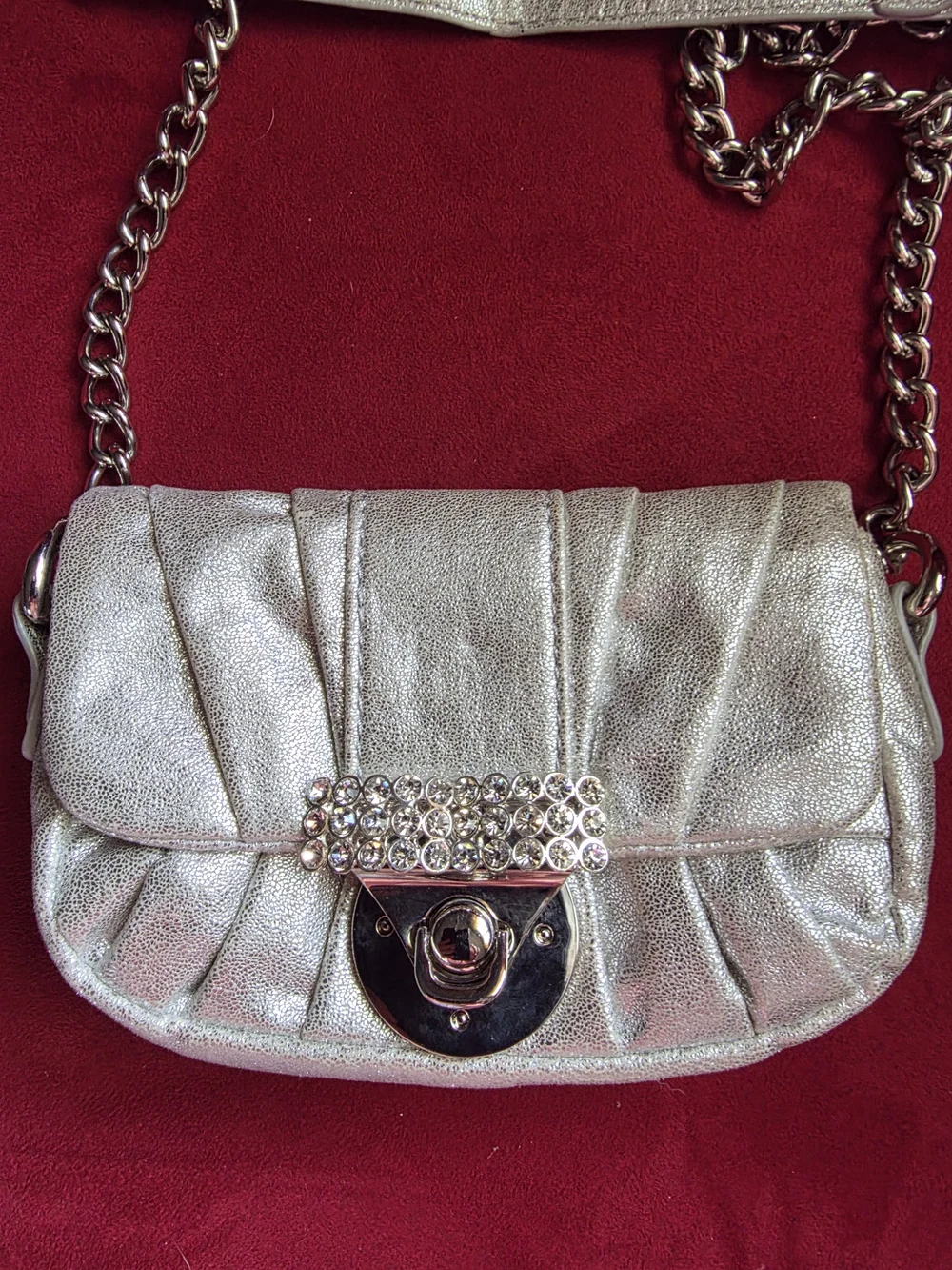 Apt. 9 Champagne Metallic Rhinestone Chain Crossbody